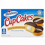 HOSTESS Frosted Golden Cupcakes – 8 ct 12.7 oz, Individually Wrapped Bakery Fresh Snack Cakes, Classic Treat with Creamy Filling