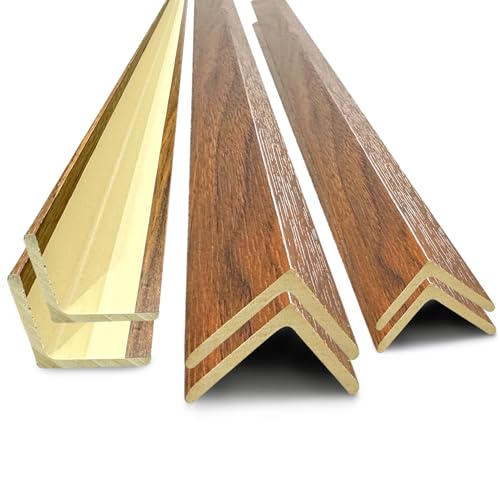 Image of 48 inch Wall Corner Protector,Wood Grain Wall Edge Strip Guards Trim,Walnut | 6Pcs,Pre-Cut,Avoid Scratching Scuffs,Furniture Cabinet Protection
