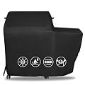 Grill Cover for Traeger Woodridge Electric Wood Pellet Grill and Smoker - 600D Heavy Duty Waterproof BBQ Cover for Traeger Grills BAC761 TFB86MLH Full-Length All Weather Grill Cover Accessory