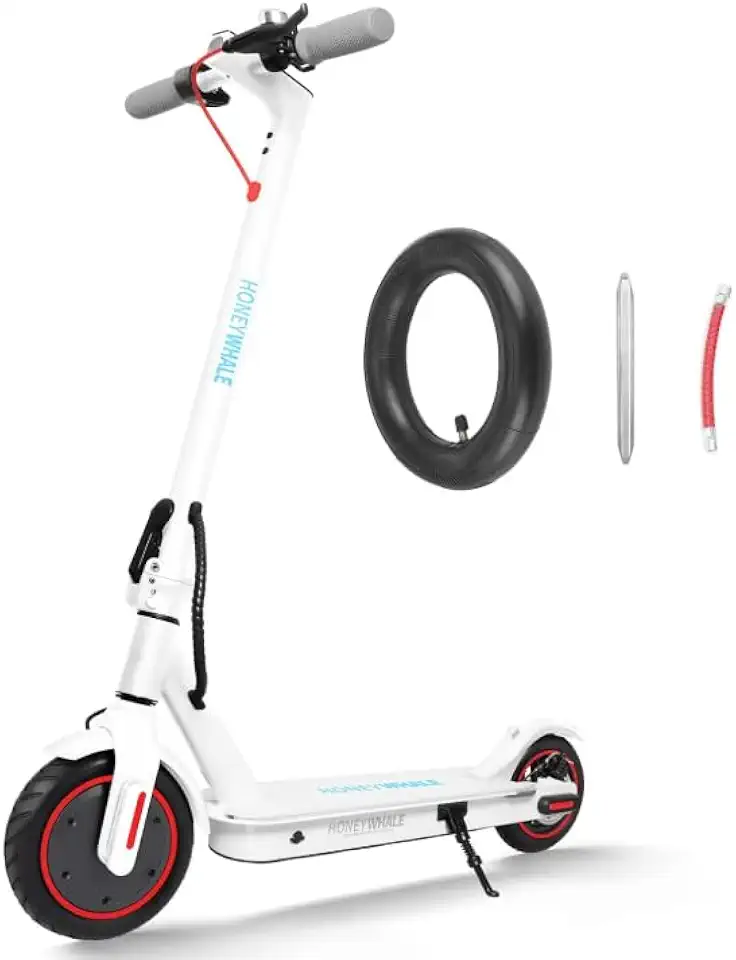 HONEYWHALE S2 Patinete Elétrico Dobrável para Adultos, 500W Scooter Eletrica, Velocidade Máxima de 30KM/H, Autonomia de 20KM, Bateria (36V, 6.6AH), Pedais Iluminados em 7 Cores (Branco)