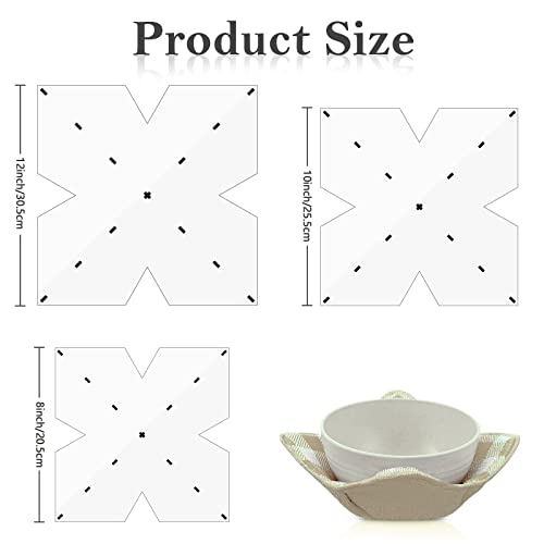 Waenerec Bowl Cozy Template 3 Sizes 12/10/8 Inch Acrylic Quilting Templates With 3 Pieces Water Soluble Pen Bowl Cozy Pattern Template For Sewing Clothes Diy Craft Stencil Cut On Fold Template #TOP1