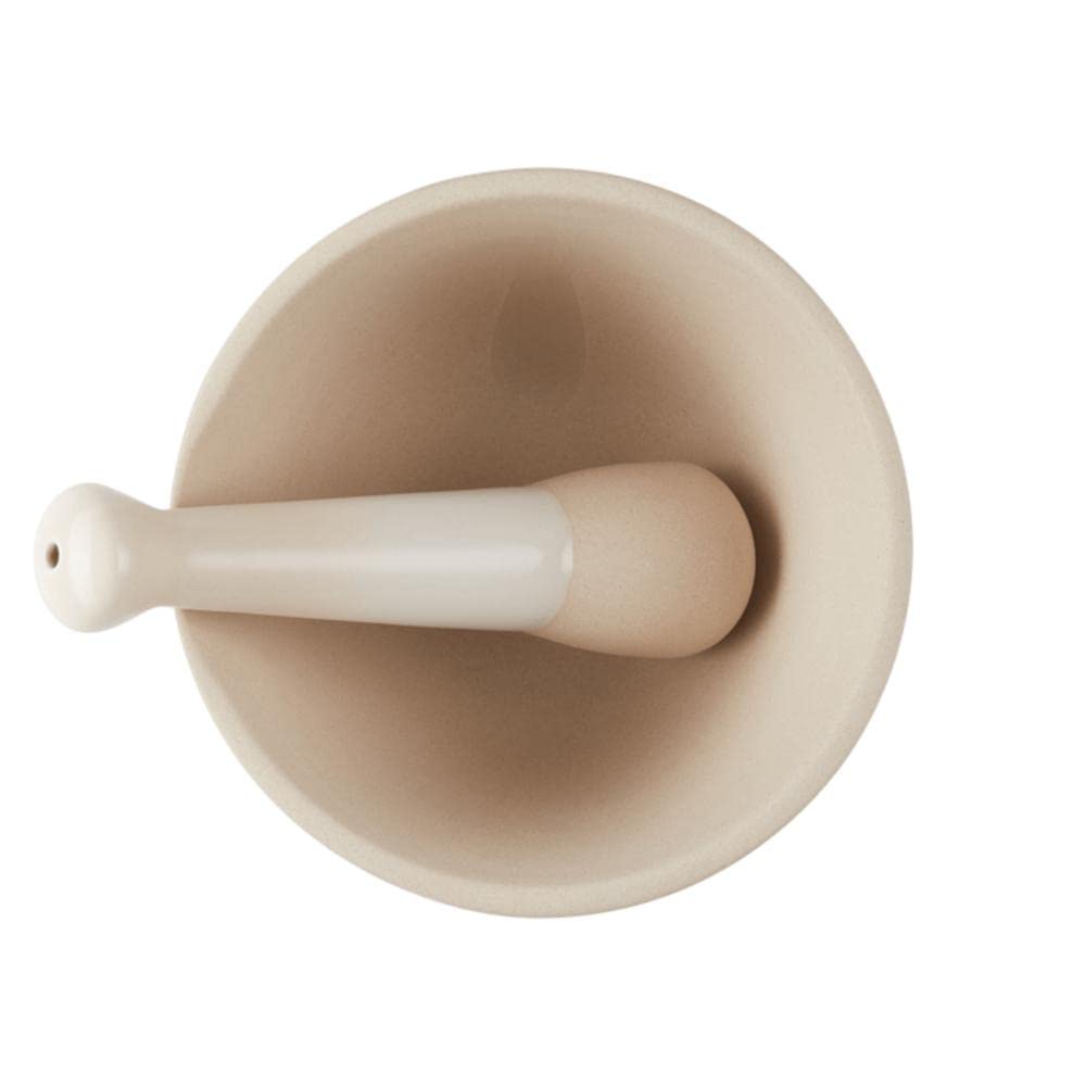 Le Creuset Mortaio con pestello in gres vetrificato, diameter 11.5 cm, Meringue, 81209307160003