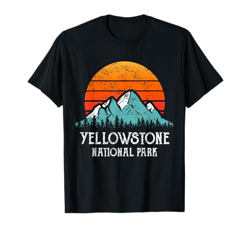 Vintage Yellowstone NP Montañas Retro Yellowstone Camiseta