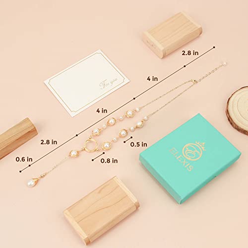 Elexis Simple Real White Pearl Choker Necklace For Women Trendy Handmade Wedding Adjustable Y Dainty Beaded 14K Gold Chain Necklace Formal Long Drop Libra Jewelry Love Gift For Girl Mom Kids Bridesmaid (Pb-03) #TOP4