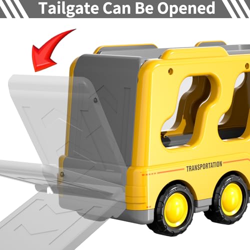 Bennol Construction Truck Toys for 1 2 3 4 5 Years Old Boys Toddlers, Cars Toys Gifts Construction Trucks with Excavator Crane Mixer Bulldozer, Toddler Car Toy Set for Kids Boys Girls — view 5