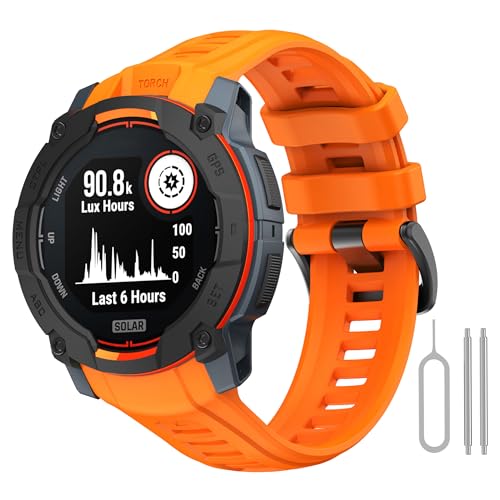 WUWOCJ �\�t�g�V���R���X�g���b�v�����p�o���h 22mm Garmin Instinct 3 45mm�Ή� (�I�����W)
