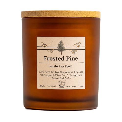 Organic Beeswax Frosted Pine Candle