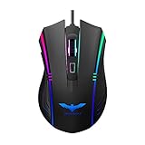 Havit Gaming Mouse RGB Wired,6 Adjustable DPI(800-1600-2400-3200-4800-6400) USB Ergonomic Computer Mice with 6 Buttons for Laptop PC Gaming (RGB)