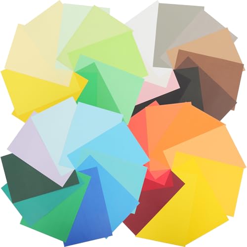 Luxshiny �����J�[�h�p�� 50������ �A�\�[�g�J���[ �܂莆 DIY����p�� �ȒP�Ɏ��� ���[���₷�� �a������H��� A4�T�C�Y �����_���J���[
