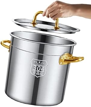 Soup Pot With Lid - Stock Pot, Large Soup Pot, Stainless Steel Stock Pot With Lid, Deep Fried/Boiled/Stew Pots, Strong And Sturdy Water Bucket, 30-90L Milk Bucket Saucepan Size 50 * 50cm90L
