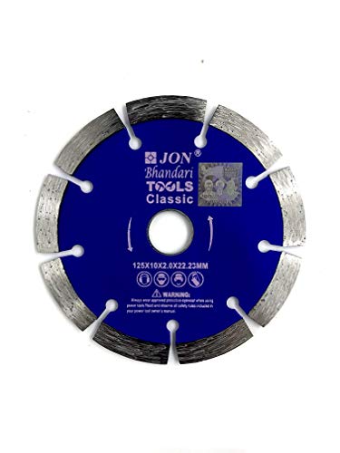 Image of Jon Bhandari Tools 5 inch Premium Segmented Diamond Cutting Blade for Marble, Granite, Tiles & Stones | 125mm Stone Cutter Blade for Angle Grinder | Heavy-Duty Blade for Wet & Dry Cutting (1pc)