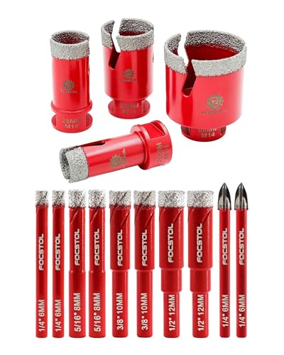 Foret diamant sec et scie cloche carrelage avec foret carbure kit trepan
