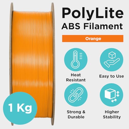 Image of Polymaker ABS Filament 1.75mm Orange, 1kg 3D Printing Filament, PolyLite ABS 3D Printer Filament, Heat Resistant, Strong & Durable, Dimensional Accuracy + /- 0.03mm
