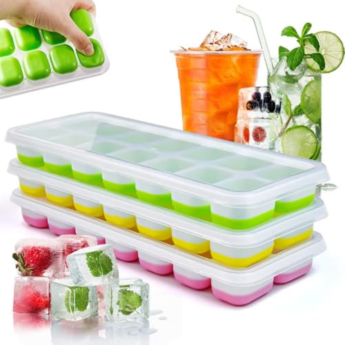 Kit Forma De Gelo Com Tampa Para Papinha Comida Congelada Bebê Com Fundo em Silicone Flexível (4, AM