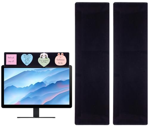Tableau mémo noir pour moniteur au design épuré en acrylique lot de 2