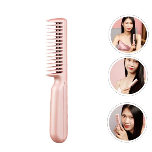 Brosse lisseur portable rechargeable USB compacte rose pour des cheveux doux - 5