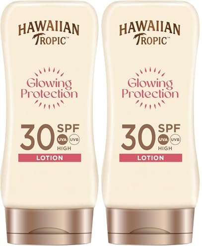 Image of Hawaiian Tropic Satin Protection Sun Lotion SPF 30 with Mango and Shea Butter 180ml (Pack of 2)