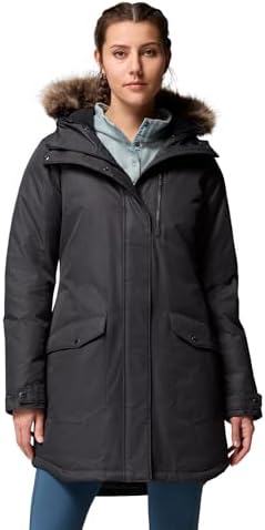 Columbia Womens Suttle Mountain Long Insulated Jacket, Black, X-Large