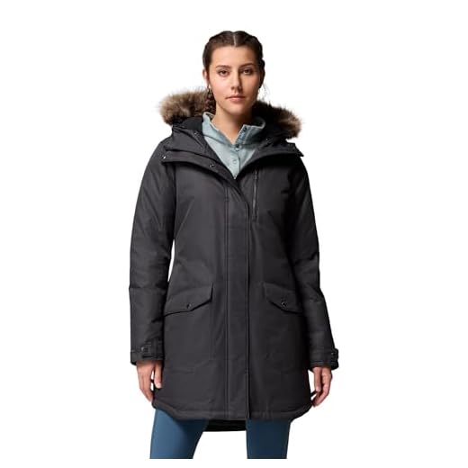 Columbia Womens Suttle Mountain Long Insulated Jacket, Black, Large