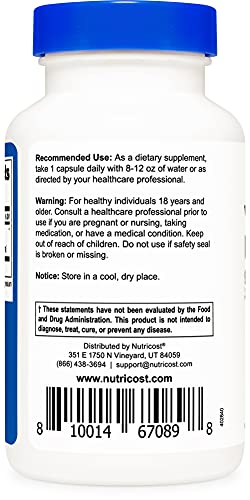 Nutricost Yohimbe Bark Extract 450Mg (9Mg Yohimbine Alkaloids), 120 Capsules - Extra Strength, Gluten Free, Non-Gmo #TOP3