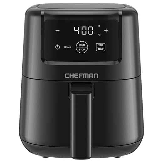 CHEFMAN 2 Qt Mini Air Fryer – Digital Space-Saving Compact Air Fryer with Nonstick and Dishwasher Safe Basket, Quick & Easy Meals in Minutes, Features Digital Timer and Shake Reminder – Black
