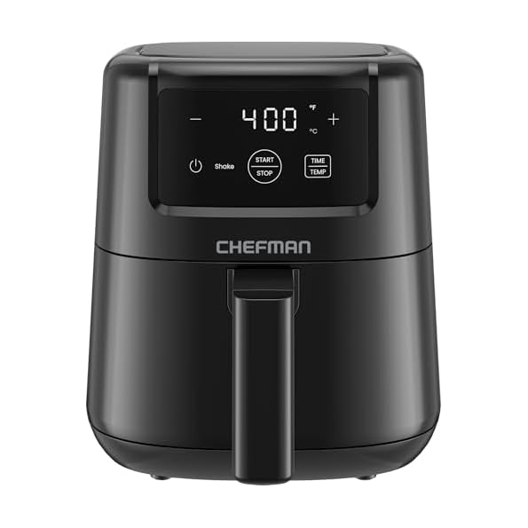 CHEFMAN-2-Qt-Mini-Air-Fryer–Digital-Space-Saving-Compact-Air-Fryer-with-Nonstick-and-Dishwasher-Safe-Basket-Quick-Easy-Meals-in-Minutes-Features-Digital-Timer-and-Shake-Reminder–Black