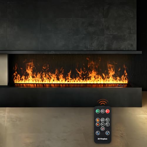 Mexhom Cheminée à vapeur d'eau télécommandée, feu électrique intelligent, plusieurs couleurs, 500 mm