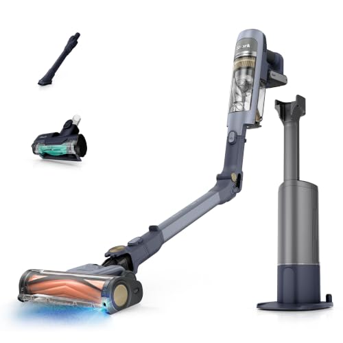 Shark Detect Speed Clean & Empty Pet Pro Aspirapolvere senza fili, Reverse Clean, autonomia fino a 60 minuti, base autosvuotante, accessorio per animali domestici, Lilla IA3243EUTPU