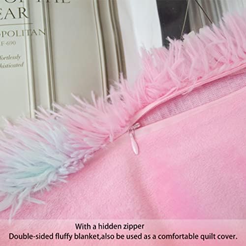 HORNCNIE Blanket Faux Fur Throw 160x200cm Soft Longhair Fluffy Fleece Blanket Rainbow Colored Blankets for Suitable for Bed Sofa Settees