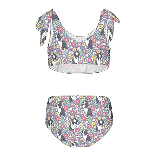 Image of Cute Pugs Flowers Butterflies Girls Bikini Sets 2 Piece Swimsuits Bathing Suit Swimwear