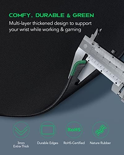 Black Shark Gaming Mouse Mat XXL Mouse Pad 1200*600 mm Oversized Mousepad Desk Pad with Smooth Waterproof Surface, Gaming Mouse Pad with smooth surface and Anti-Fray Stitched Edges, Black, Manta P4