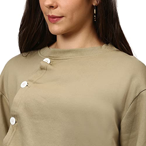 Image of Campus Sutra Cotton Women Hooded Sweatshirt