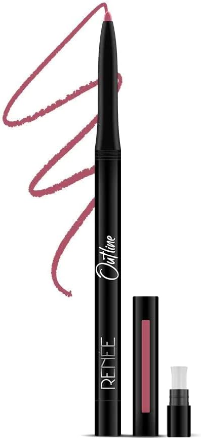 Outline Lip Liner With Built-in Sharpener 01 Victoria 0.35gm, Long Lasting & Smudge Proof, Matte Finish & Rich Color Payoff, One Swipe Application