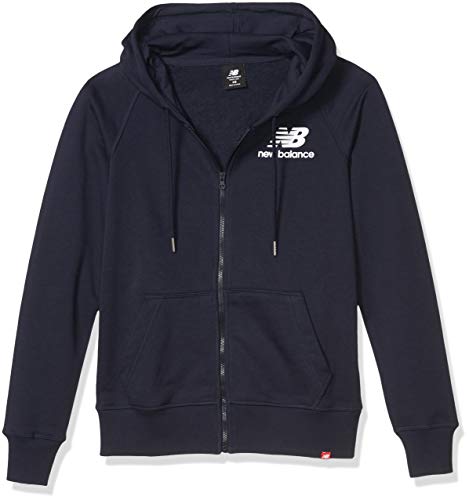 Preisvergleich Produktbild New Balance Essentials Kapuzenpullover mit durchgehendem Reißverschluss, Damen, Jacke, Essentials Fz Hoodie, Eclipse, Medium