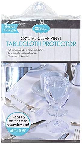 Home Expressions - Protector de mesa de plástico transparente 100% impermeable, 60 x 108 pulgadas, protector de vinilo de PVC, a prueba de derrames