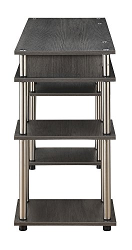 Convenience Concepts Designs2Go No Tools Student Shelves Desk, (L) 47.25 In. X (W) 15.75 In. X (H) 30 In, Charcoal Gray #TOP4