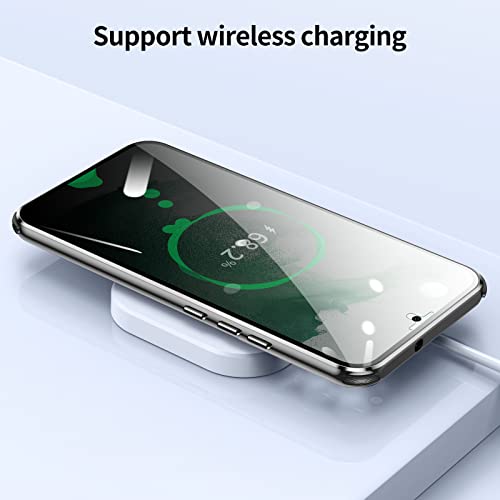Jonwelsy Anti Peeping Case for Samsung Galaxy S22, 360 Degree Protection 4 Anti-Drop Corners Front Privacy Glass Cover Anti SPY Peep Screen Magnetic Adsorption Metal Bumper for Samsung S22 (Silver) - Image 7