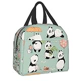 PrelerDIY Panda Lunch Box - Insulated Lunch Bags for Women/Men Little Panda Collection Reusable Lunc