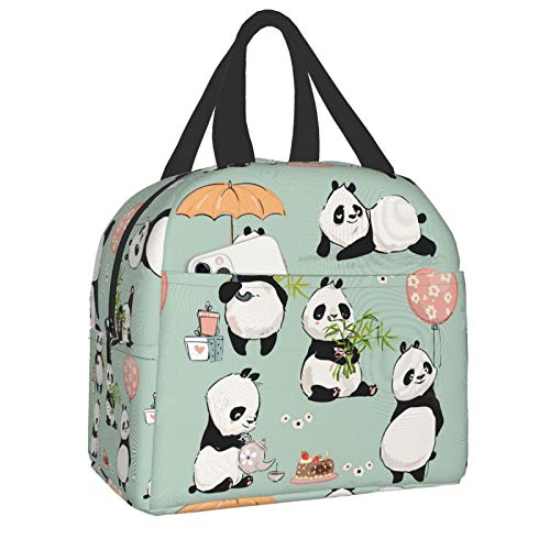 Prelerdiy Panda Lunch Box - Insulated Lunch Bags For Women/Men Little Panda Collection Reusable Lunch Tote Bags, Perfect For Office/Camping/Hiking/Picnic/Beach/Travel #TOP10