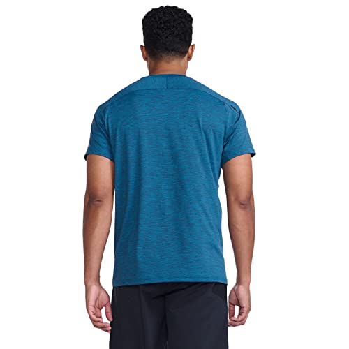2Xu Men’s Motion Tee Short Sleeve Compression Shirt, Celestial/Black, Large – Athletic Sports And Running Active Tshirts, Hybrid Short Sleeve #TOP1