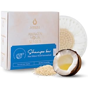 Rice Water Shampoo Bar for Hair Growth with Coconut Oil, Solid Bar for Strengthening and Thickening Hair, Natural Ingredients, Eco-Friendly, Vegan, Paraben Sulfate & Cruelty Free – 3.5 oz