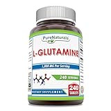 Pure Naturals L-Glutamine Supplement | 1000 Mg Per Serving | 240 Tablets | Non-GMO | Gluten Free | Made in USA