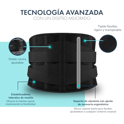 Smarthers Faja Lumbar Hombre y Mujer - Faja Lumbar Mujer y Faja Abdominal Hombre - Alivio del Dolor Instantaneo - Ajuste Perfecto y Comodidad de Grado Médico para hacer deporte - Fajas para Espalda - imagen 2