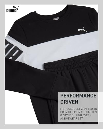 Puma Boys' Jogger Set - 2 Piece Soft Fleece Pullover Crewneck Sweatshirts And Sweatpants For Boys thumb #2