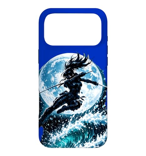 Female Anime Ninja Warrior with Swords Under Full Moon �X�}�z�P�[�X iPhone 17 Pro Max �p