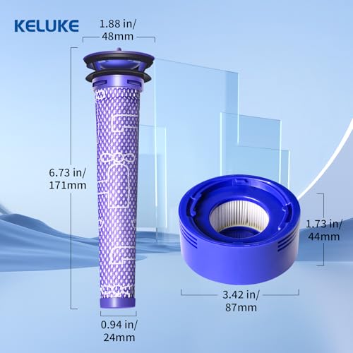 Vacuum Filter Replacement Kit for Dyson V7, V8 Animal, V8 Absolute & SV10 Cordless Vacuum Cleaners, Replaces Part # 965661-01 & 967478-01 (4P)