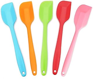 5pcs Silicone Spatula Heat Resistant Non Stick Rubber Spatula Cake Cream Butter Spatula for Kitchen Baking and Dessert Making