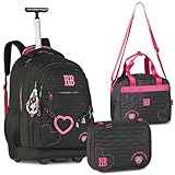 Kit Rebecca Bonbon Mochila Rodinha Lancheira T�rmica Estojo Box Soft RB (Preto)
