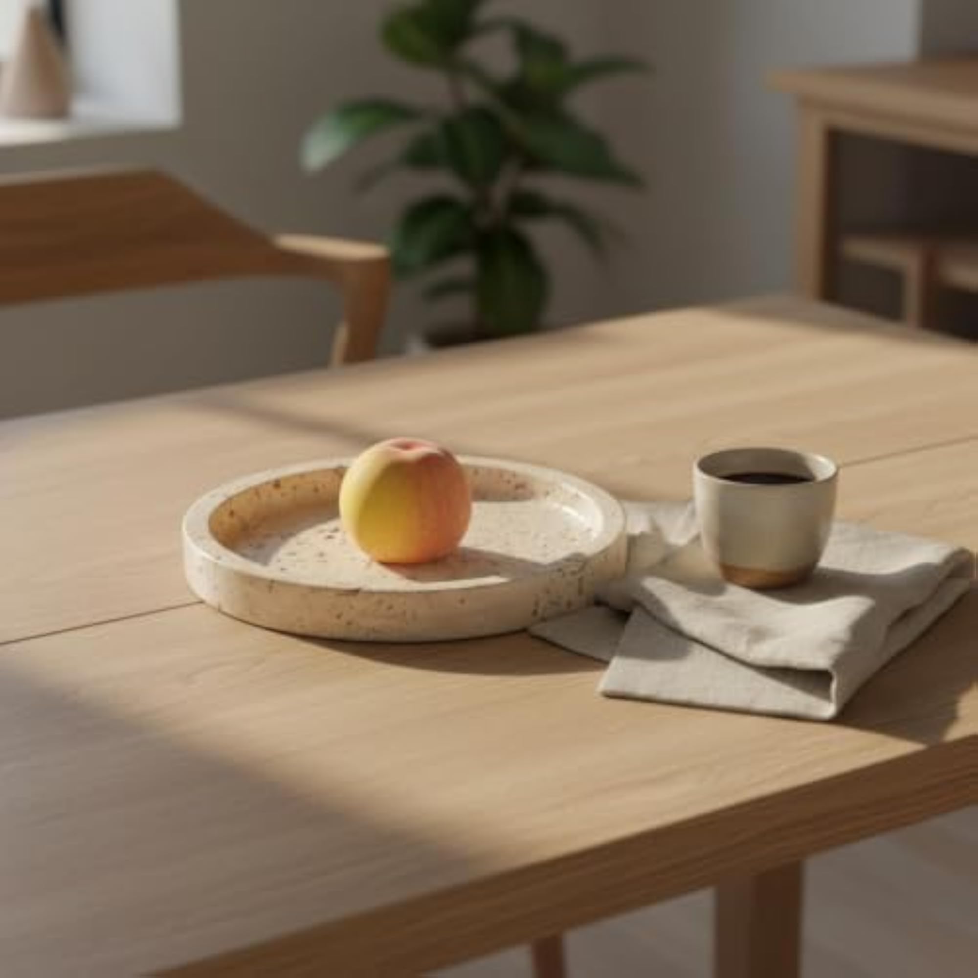 Stone-Look Decorative Tray, Multifunctional Serving Piece