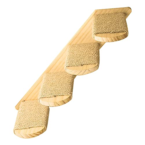 Dreamshy Katzen Kletter Regal Wand Montiert, Vierstufige Katzen Treppe mit Jute Kratzung für Katzen Barsch Platt Form (Von Rechts Nach Links) Cover